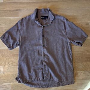 Abercrombie & Fitch Casual Brown Button Down Shirt